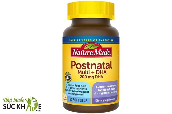 Vitamin tổng hợp cho người nuôi con bằng sữa mẹ Nature Made Postnatal Multi DHA