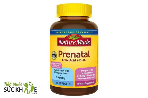 Vitamin tổng hợp Nature Made Prenatal Acid Folic + DHA