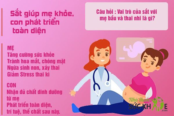 Vai trò của sắt với mẹ bầu và thai nhi