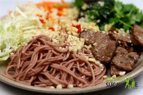 Bún gạo lứt xào chay