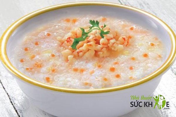 Cháo yến mạch nấu tôm