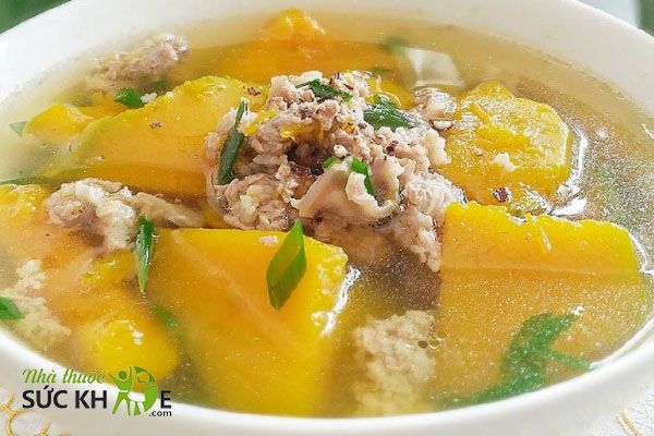 Bí đỏ nấu thịt băm
