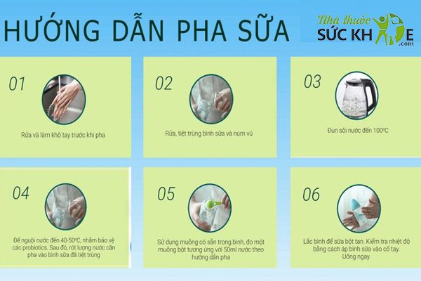 Các bước pha sữa công thức cho bé