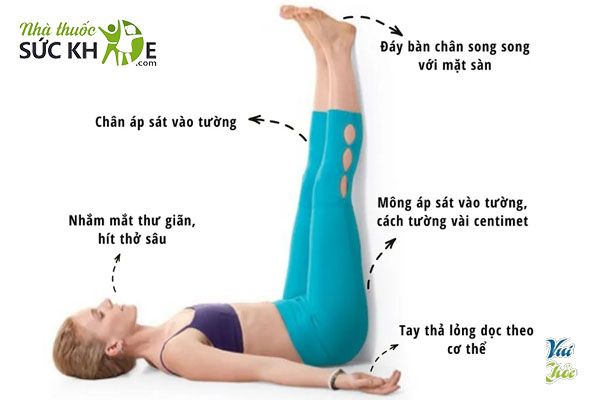 Dựa chân vào tường