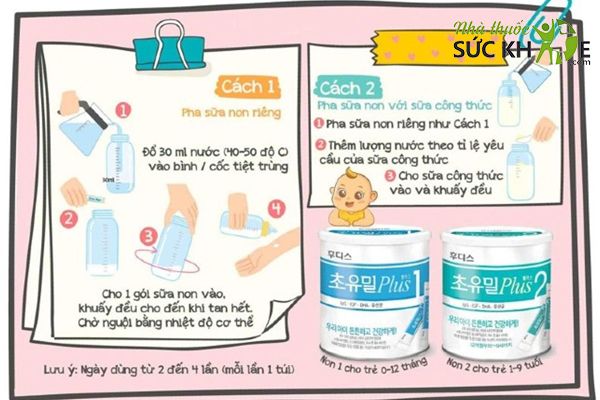 Cách pha sữa non ILDONG