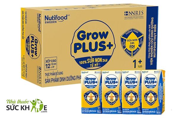Sữa non pha sẵn cho trẻ sơ sinh Nutifood Grow Plus+ màu vàng