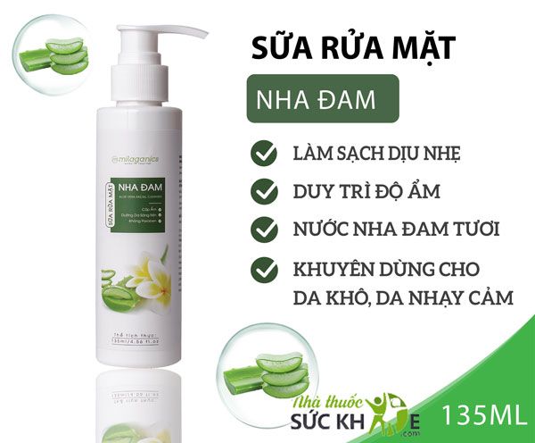 Sữa rửa mặt nha đam Milaganics  