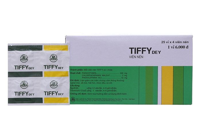 Vi&ecirc;n uốngTiffy Dey trị c&aacute;c chứng cảm c&uacute;m, cảm lạnh