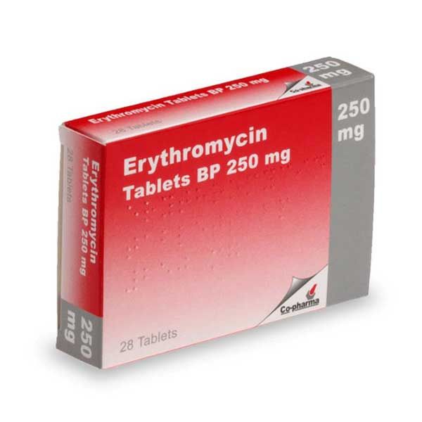 thuốc Erythromycin kh&aacute;ng sinh trị nhiễm khuẩn ho hấp