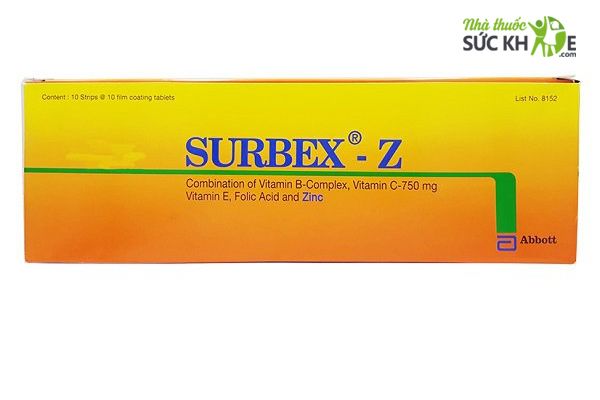 Thuốc điều trị thiếu hụt Vitamin nh&oacute;m B, C v&agrave; Kẽm Surbex- Z