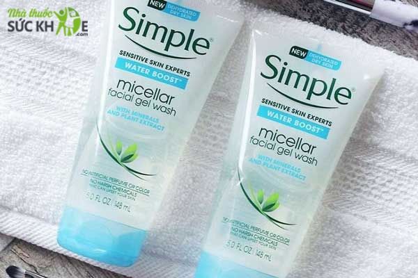 Sữa rửa mặt Simple Water Boost Micellar Gel Wash