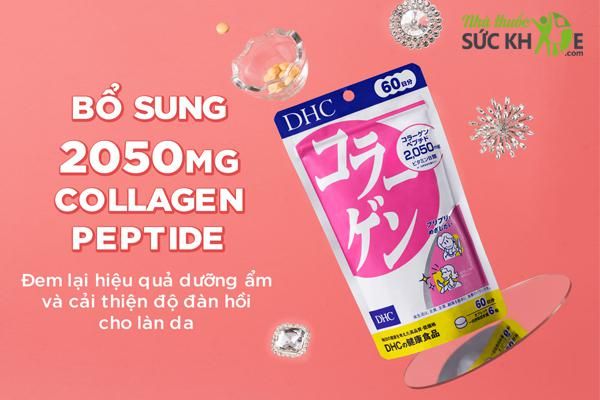 Collagen cho b&agrave; bầu của Nhật Collagen DHC 2050mg dạng vi&ecirc;n