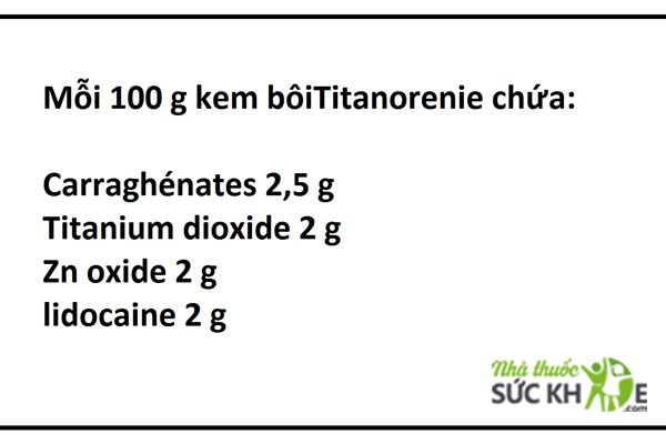 Th&agrave;nh phần trong kem b&ocirc;i trĩ Titanorelne