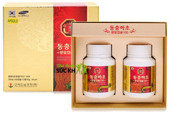 Vi&ecirc;n đ&ocirc;ng tr&ugrave;ng hạ thảo H&agrave;n Quốc Dong Chung Hacho Powder Capsule 100