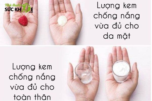 Lượng kem chống nắng cần thiết