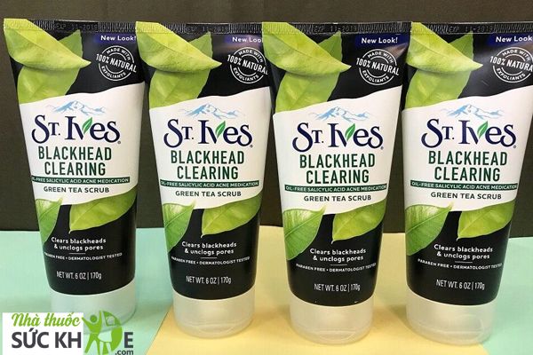 Tẩy da chết cho nam da dầu mụn St.Ives Green Tea Scrub