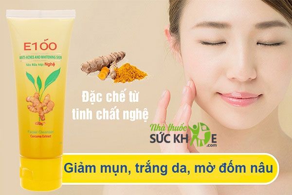 Sữa rửa mặt nghệ E100 c&oacute; hạt massage&nbsp;