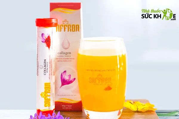 Vi&ecirc;n sủi trắng da Collagen Saffron Extra White