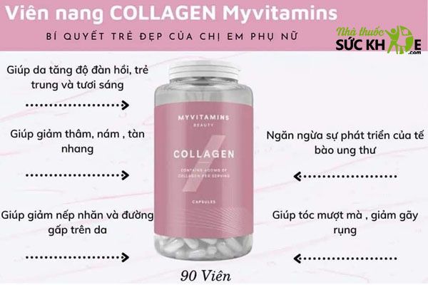 Vi&ecirc;n uống Collagen thủy ph&acirc;n của Ph&aacute;p Myvitamins