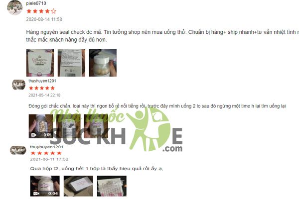 Review của người d&ugrave;ng về vi&ecirc;n uống Collagen Placenta