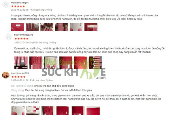 Review VB Collagen của người d&ugrave;ng từ Shopee