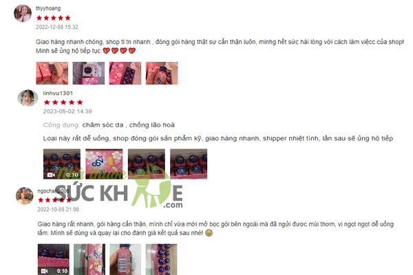 Đ&aacute;nh gi&aacute; của người d&ugrave;ng về Collagen 82X The Pink