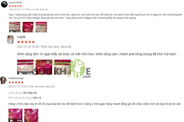 Đ&aacute;nh gi&aacute; của người d&ugrave;ng về Collagen Shiseido dạng bột