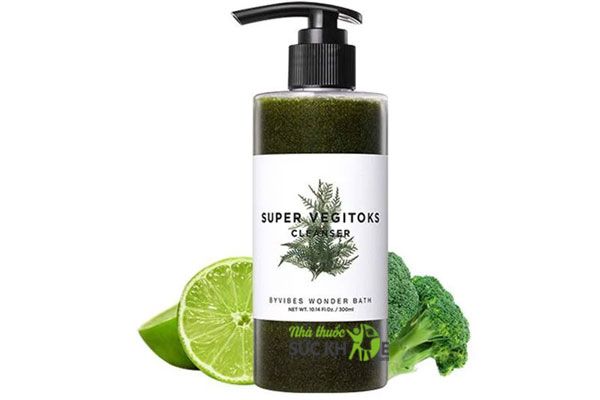 Sữa rửa mặt tẩy trang thải độc Super Vegitoks Cleanser m&agrave;u xanh&nbsp;