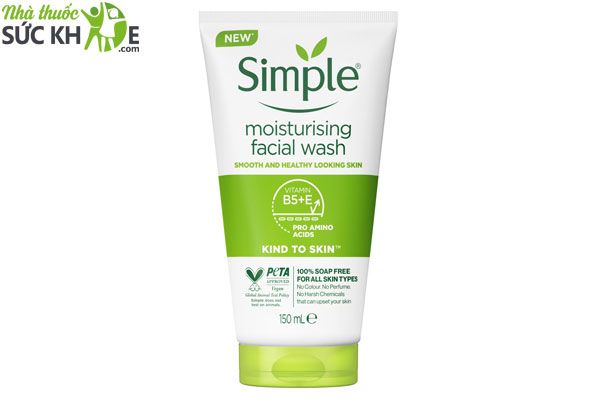 Sữa rửa mặt dưỡng ẩm cho da kh&ocirc; Simple Moisturizing Facial Wash&nbsp;