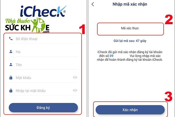 Đăng k&yacute; t&agrave;i khoản tr&ecirc;n iCheck