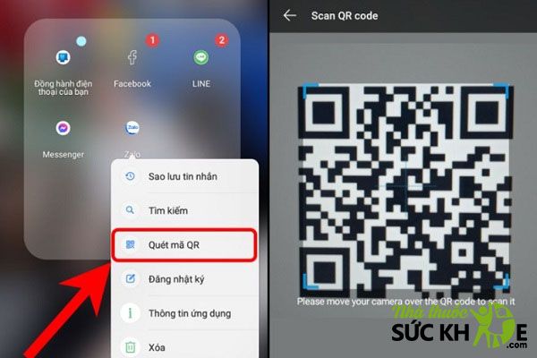 Sử dụng check m&atilde; từ Zalo tr&ecirc;n m&agrave;n h&igrave;nh
