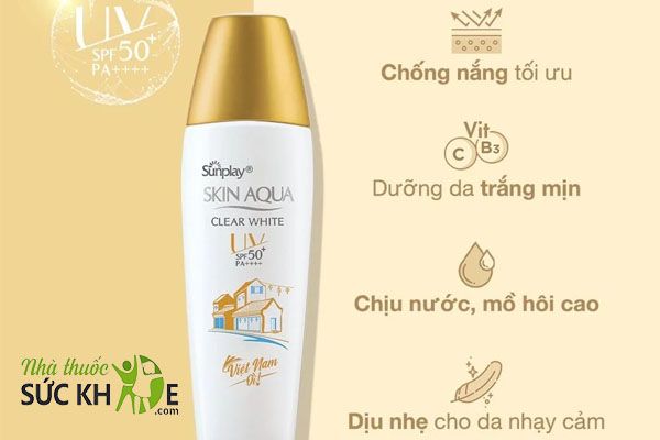 Kem chống nắng Skin Aqua kiềm dầu Sunplay Clear White SPF50/PA++++ l