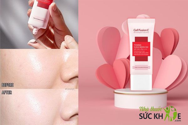 Kem chống nắng cho da hỗn hợp thi&ecirc;n dầu n&acirc;ng tone Cell Fusion C Toning Sunscreen 100