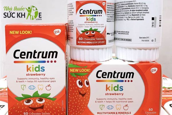 Kẹo Vitamin tổng hợp cho b&eacute; dạng vi&ecirc;n nhai Centrum Kids Strawberry