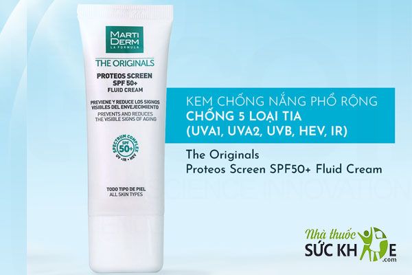 Kem chống nắng lai cho da nhạy cảm MartiDerm The Originals Proteos