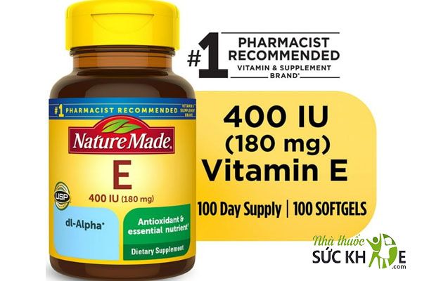 Vi&ecirc;n uống Vitamin E 400 IU Nature Made