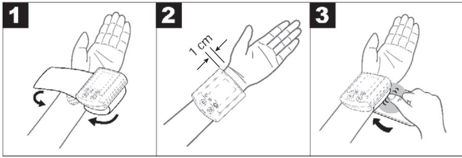 Duỗi thẳng tay trái, ngửa bàn tay trái lên trên, lưu ý vị trí đo cách cổ tay 1 cm