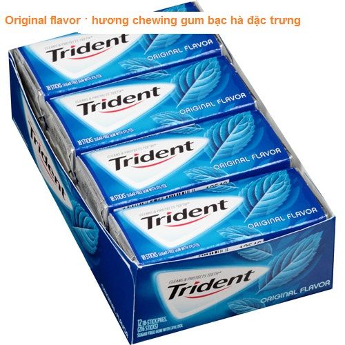 Trident Original flavor : hương chewing gum bạc hà 