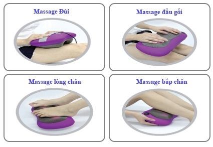 Gối massage nhiều vị trí trên cơ thể: cổ, vai, lưng, đùi, chân, tay