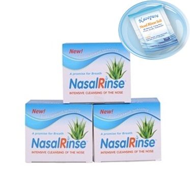 Hỗn hợp muối Nasopure được đệm với natri bicarbonate để cân bằng nước muối sinh lý cho một hiệu ứng nhẹ nhàng