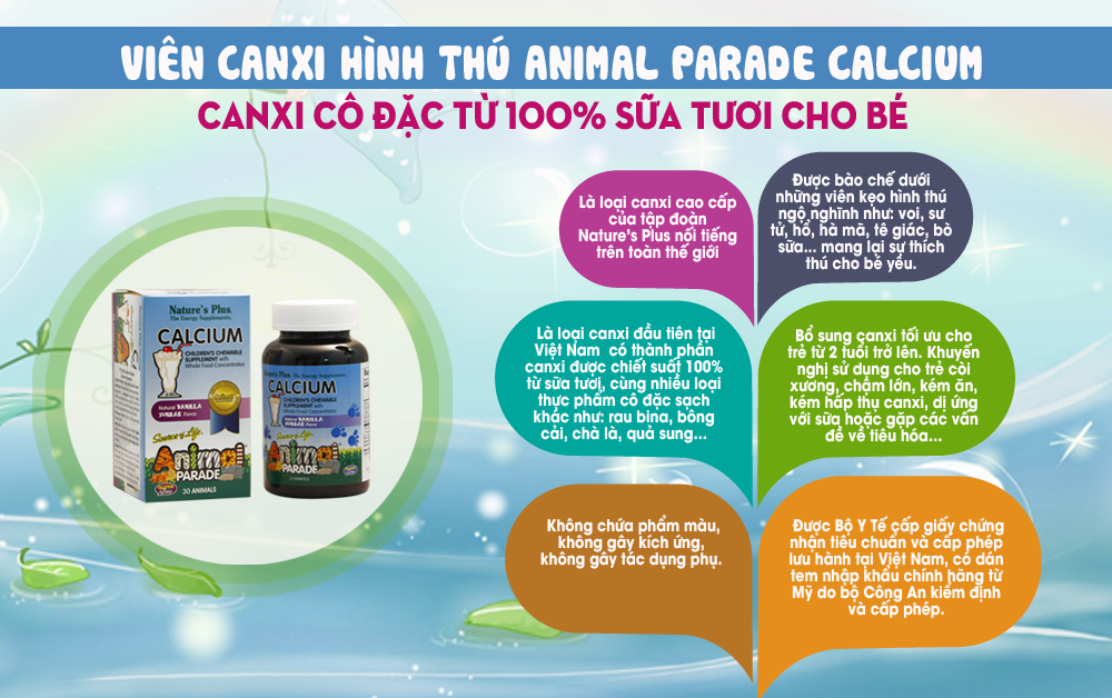 Công dụng của kẹo canxi Animal Parade Calcium Children