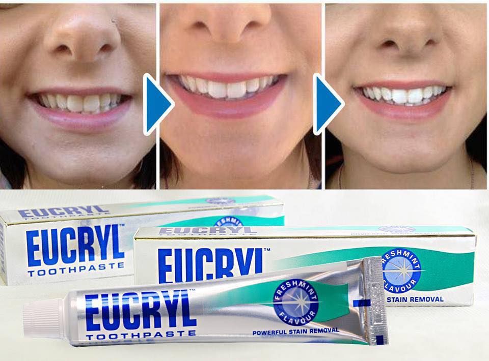 Trước và sau khi sử dụng kem đánh răng Eucryl 