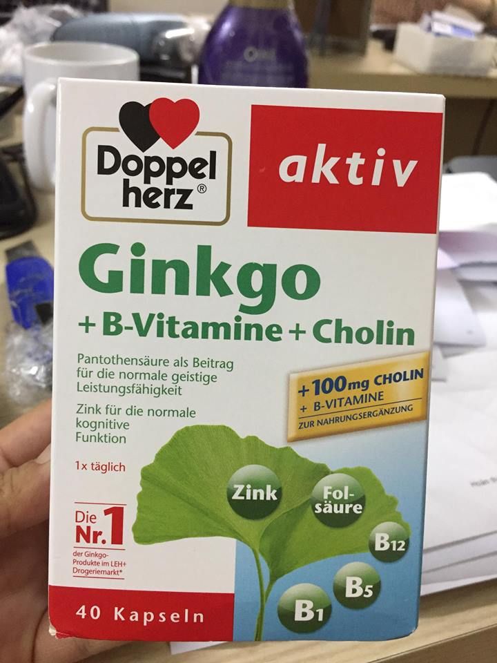 Viên bổ não Doppelherz Aktiv Ginkgo + vitamin B + Cholin