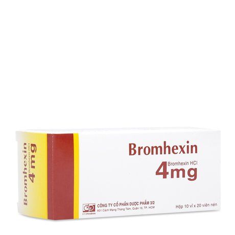 Thuốc trị tan đờm phế quản Bromhexin 4mg( 10 vỉ x 20 viên) 1