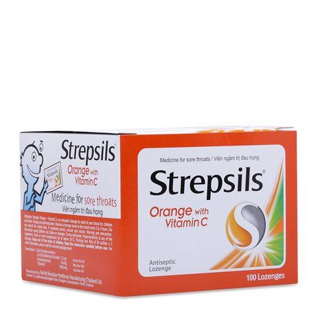 Thuốc trị đau họng Strepsils Orange & Vita C (100 viên/hộp) 1