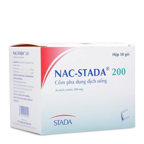 Thuốc cốm làm tiêu chất nhầy Nac- Stada 200 (50 gói/ hộp) 1