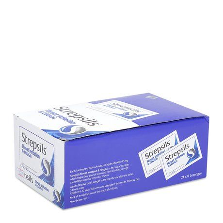 Giảm ho Strepsils Throat Irritation & Cough (24 gói/ hộp) 1