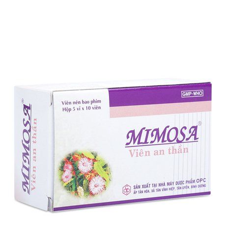 Viên an thần Mimosa cho người mất ngủ, suy nhược thần kinh (5 vỉ x 10 viên)