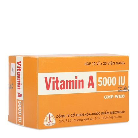 Thuốc dự phòng & trị các triệu chứng thiếu Vitamin A 5000 IU 1
