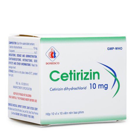 Thuốc điều trị viêm mũi dị ứng Cetirizin 10mg 1